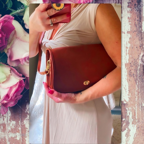 VINTAGE COACH BRITISH TAN CONVERTIBLE CLUTCH CROSSBODY BAG 9635 - Picture 15 of 16